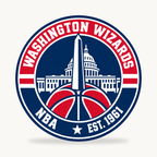 Washington Wizards NBA seal — front view; illustrative rendering