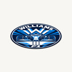 Williams F1 Team Seal — angled view showing the thin plaque profile; illustrative rendering