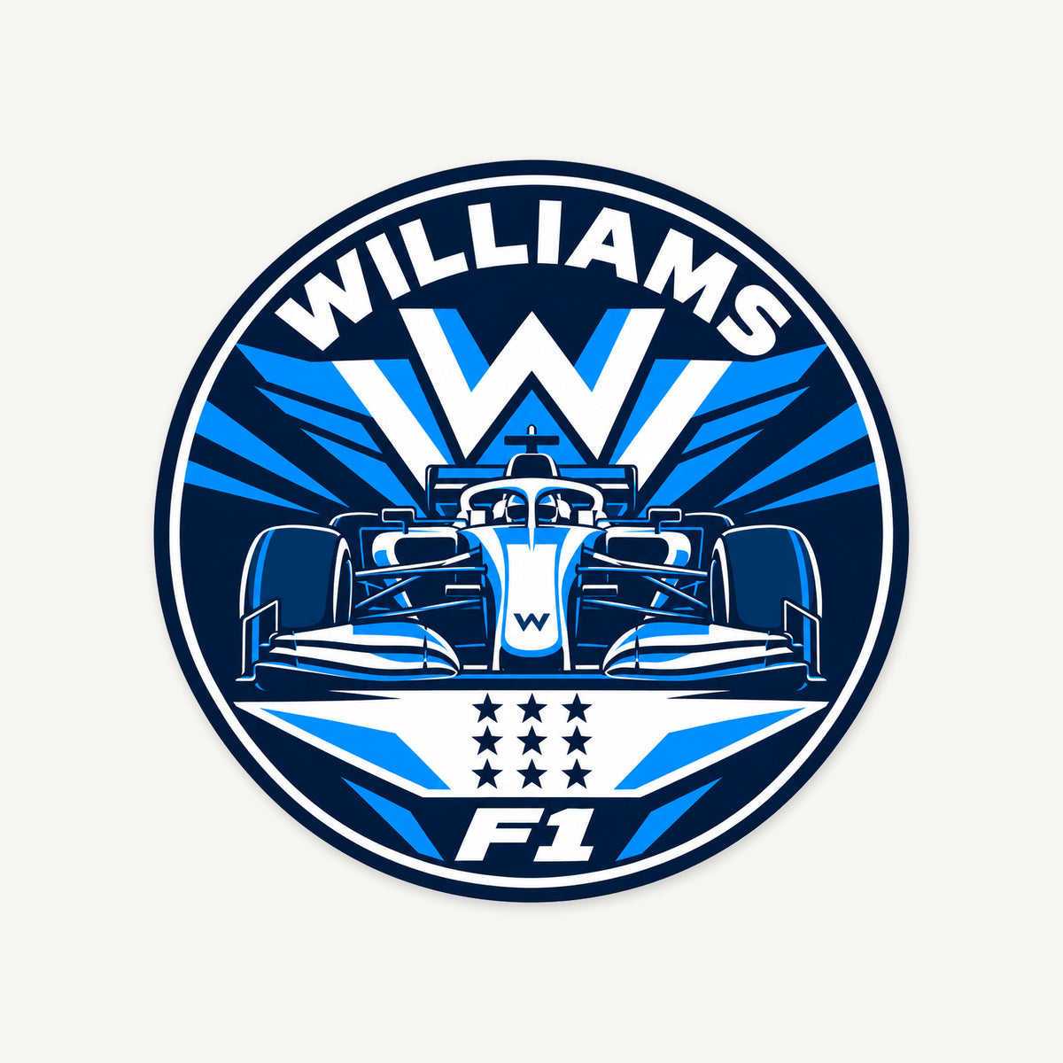 Williams F1 Team Seal — front view; illustrative rendering