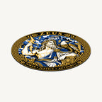 Zeus Greek Mythology Seal — angled view showing thin profile; illustrative rendering