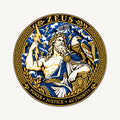 Zeus Greek Mythology Seal — front view; illustrative rendering